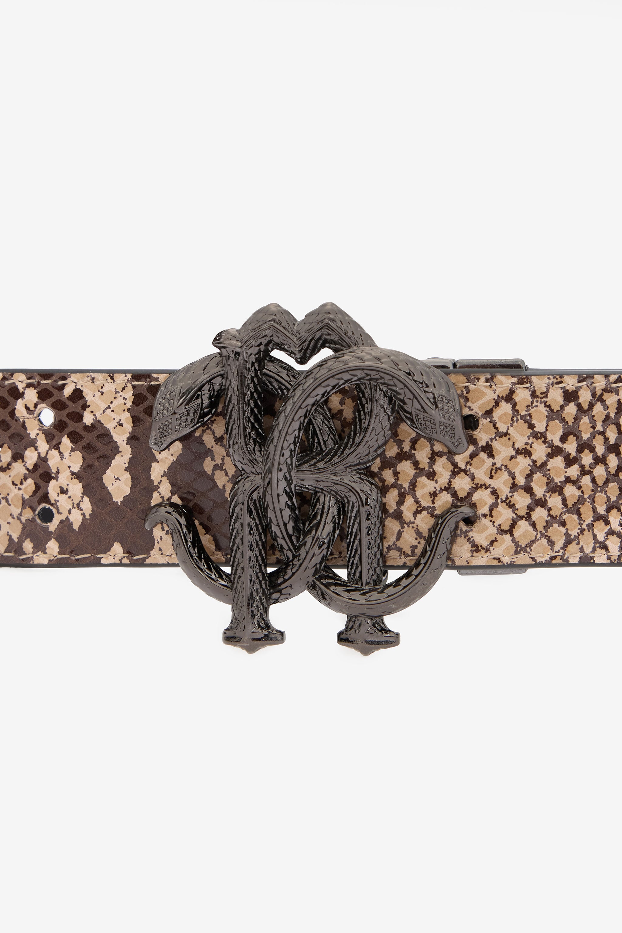 RC Snakeskin Print Logo Belt BLACK/BEIGE QOC00B-PZO35