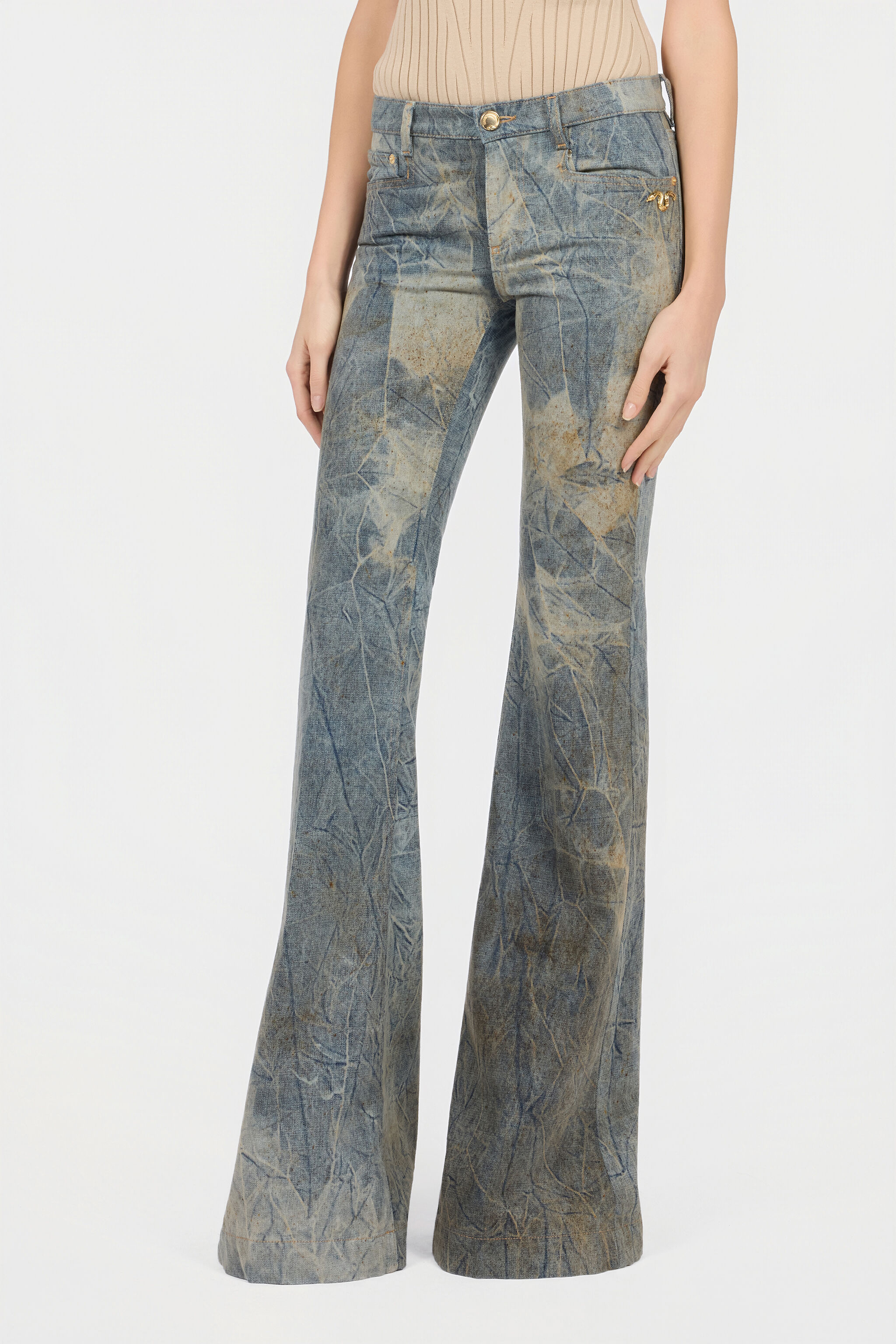 RC Flare Jeans in Cotton RC Flare Jeans in Cotton BLUE/BROWN XQJ205-VT001