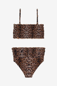 JU Bikini stampa pelle di giaguaro Marrone chiaro SJW001-HVF65