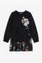 JU Logo And Floral-Embroidered Sweatshirt Dress JU Logo And Floral-Embroidered Sweatshirt Dress Black RJT10N-CF050