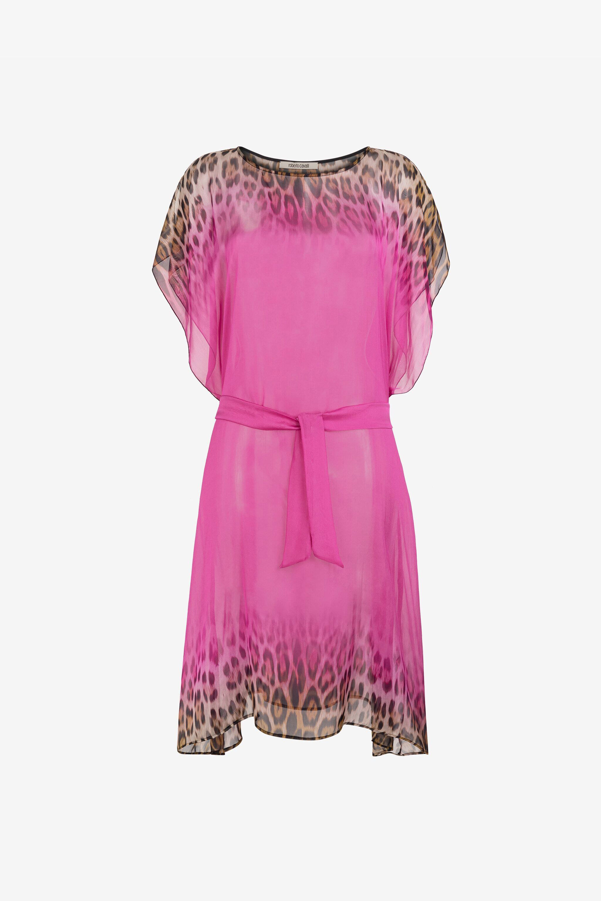 RC Kaftan-Kleid aus Seide mit Jaguar-Print RC Kaftan-Kleid aus Seide mit Jaguar-Print CARDINALE QKW00P-2NF49