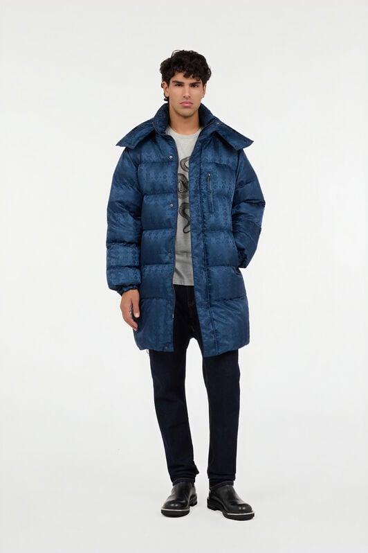 RC Blue Down Jacket with RC Monogram All Over RC Blue Down Jacket with RC Monogram All Over BLUE ROT80E-DJ005