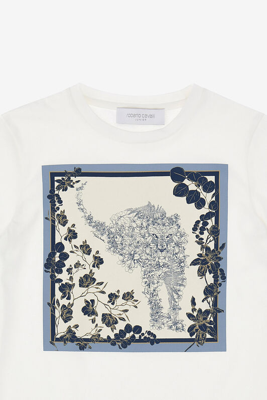JU T-Shirt Mit Print Danza Floreale Und Jaguar JU T-Shirt Mit Print Danza Floreale Und Jaguar MILKY WHITE TJT64G-JD001