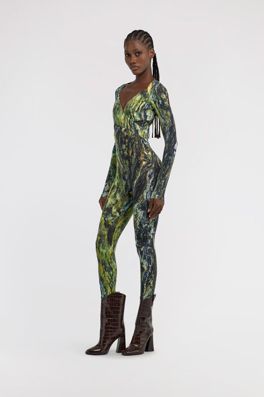 RC Marble Print Jumpsuit Dark green TWT134-LNN20