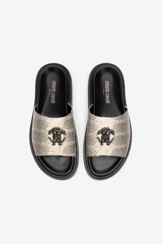 RC Slides With Cobra Print And Mirror Snake Monogram RC Slides With Cobra Print And Mirror Snake Monogram Black/White URS031-PZU07