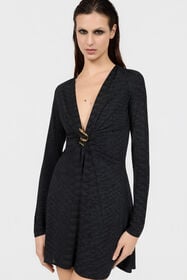 RC Dress With Serpentine Print And Jewel Detail BLACK XQT152-NLS36