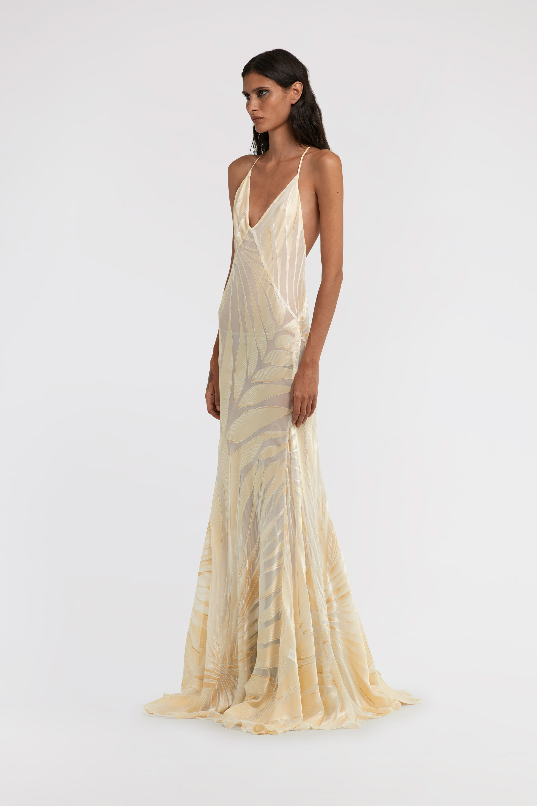 RC Ray Of Gold Print Satin Dress RC Ray Of Gold Print Satin Dress Ivoire TKT109-HLI15