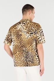 RC Cotton T-Shirt With Leopard Print Light brown VRT62B-3PH91