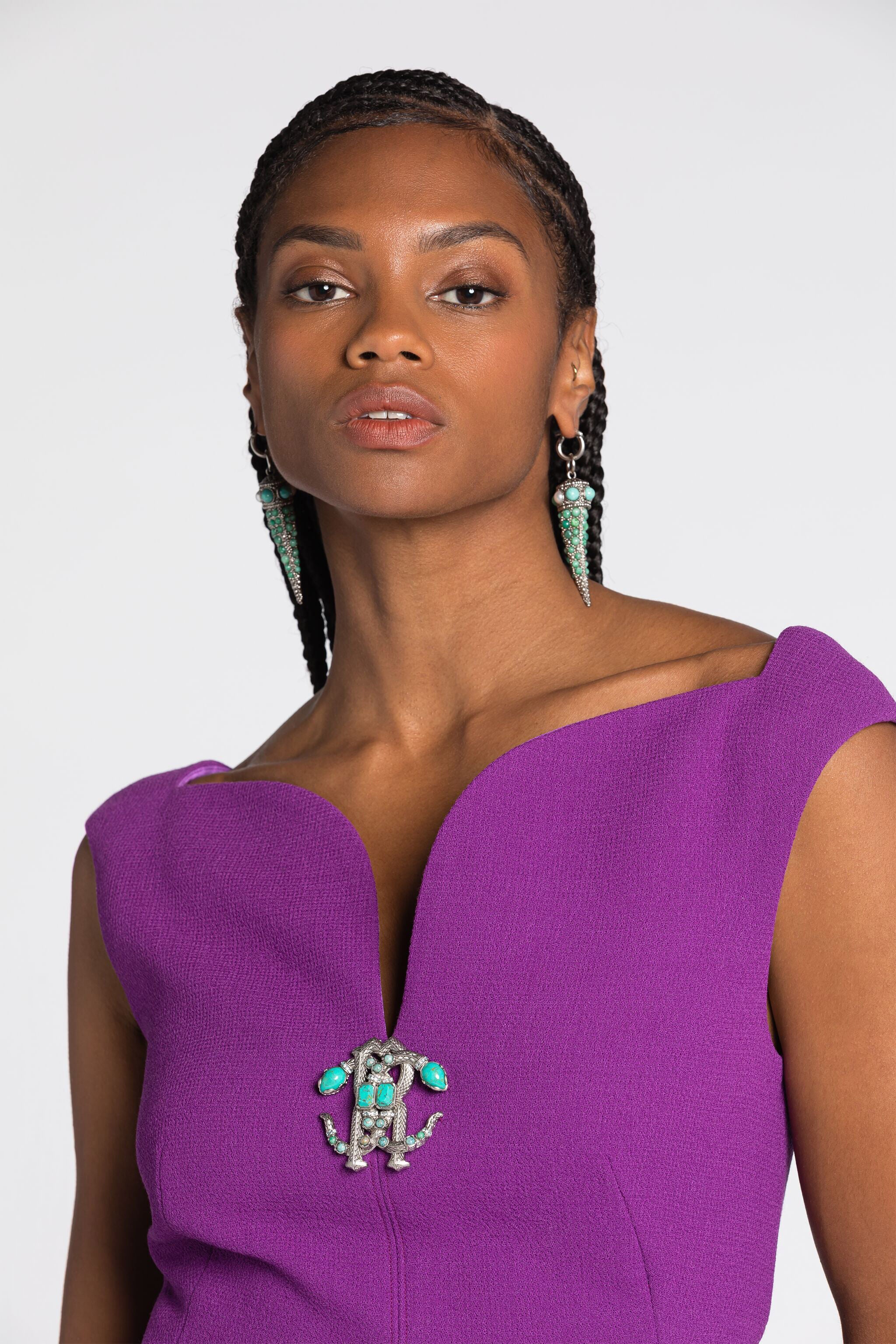 RC Mirror Snake Wool Dress RC Mirror Snake Wool Dress Purple RKT119-WR013