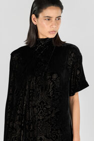 RC Long dress with Brocade print Black TWT122-VUN25