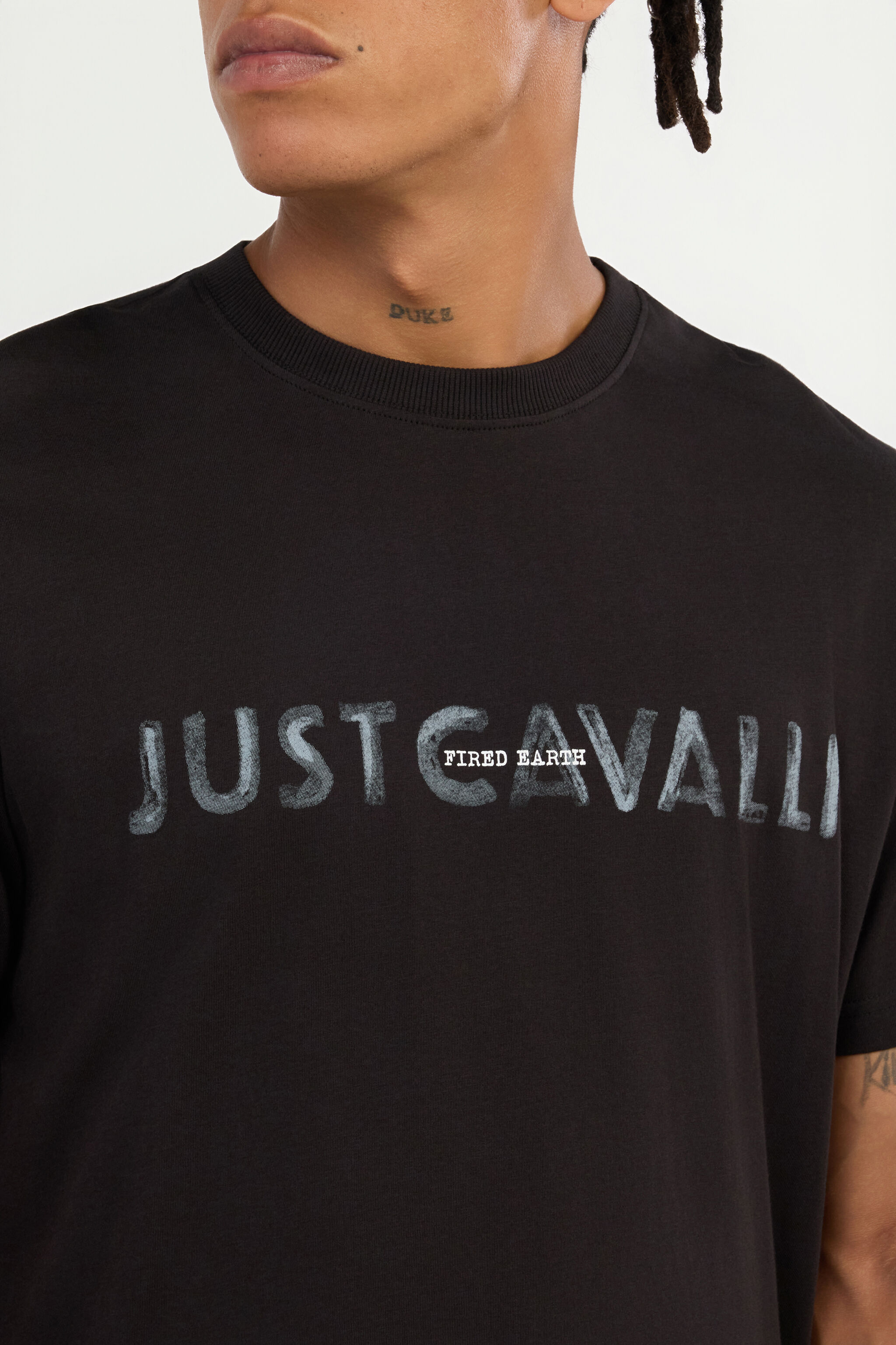 Black T-Shirt With Just Cavalli Logo in BLACK for Men | Roberto