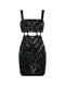 RC Leopard Bead-Embellished Mini Dress RC Leopard Bead-Embellished Mini Dress Noir JQR155-JJ050