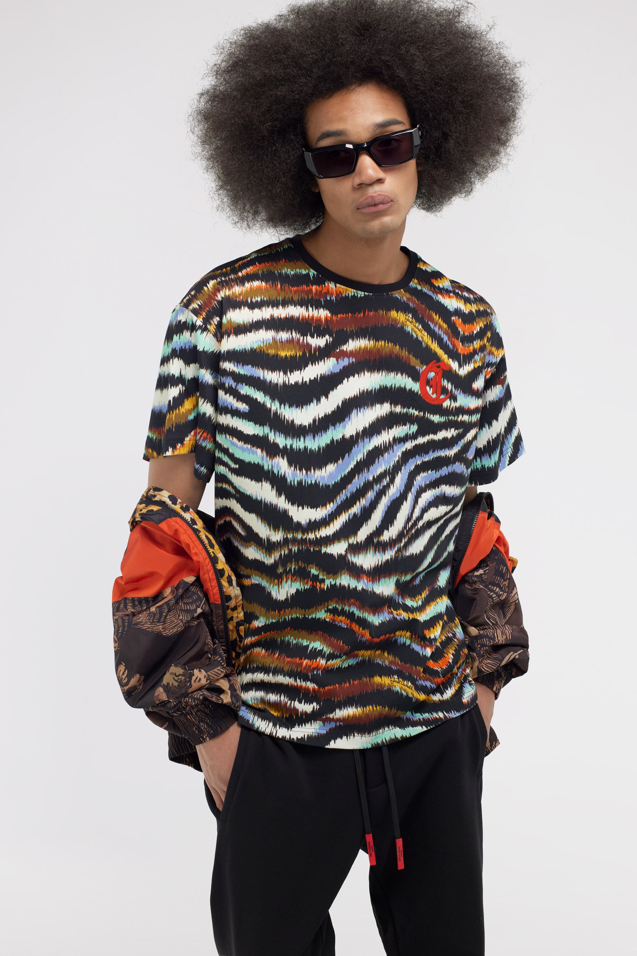 JC Just Cavalli T-shirt JC Just Cavalli T-shirt Azul claro/Negro SFT232-SF143