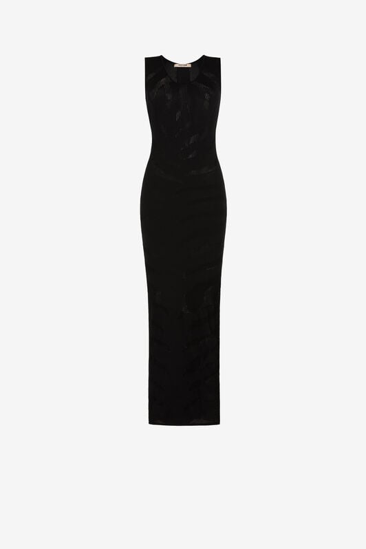 RC Zebra-Jacquard Maxi Dress RC Zebra-Jacquard Maxi Dress Black OQM114-MI030