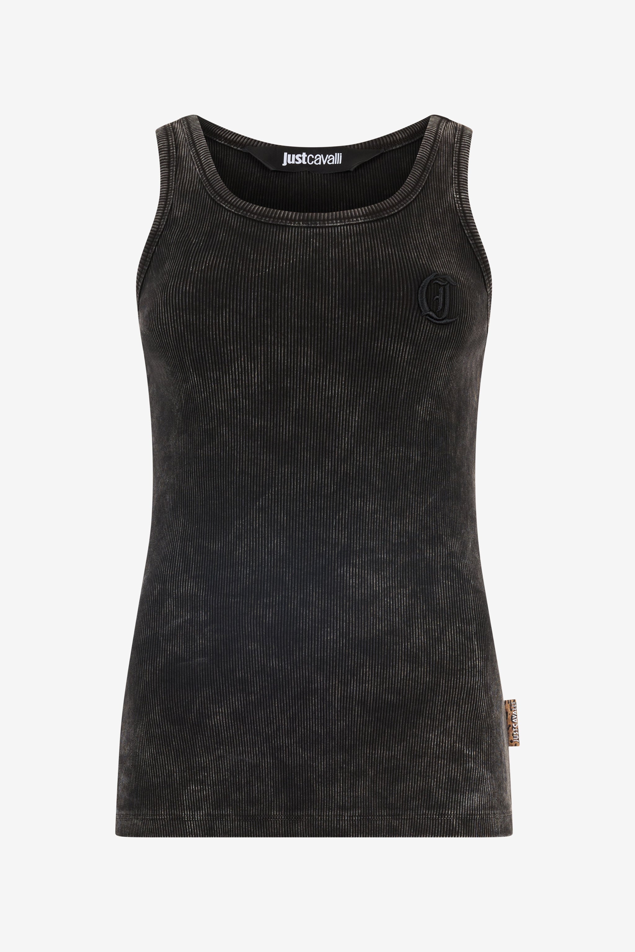 JC Stretch Cotton Tank Top With JC Monogram JC Stretch Cotton Tank Top With JC Monogram Black UFT126-UF180