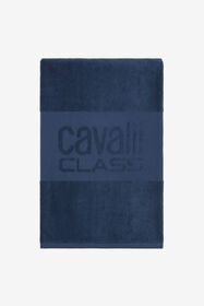 CL Beach towel with Cavalli Class logo Navy QXH01I-RW006