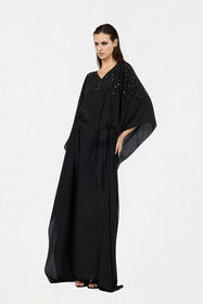 RC Silk Maxi Dress with Embellished Detail NERO/ARGENTO VWR179-SY001