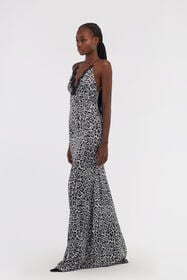RC Slip dress with Leopard print Gray NOT10E-FXM81