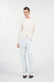 RC Wool Blend Cardigan Ivory UWM901-WH003