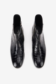 RC Black Ankle Boots Croc-Embossed Finish COCCO BLACK TOS00B-PZA72
