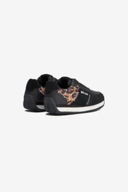 JC Schwarze Sneaker mit Jaguar Skin-Einsatz und Glitzer BLACK VFS088-VF616