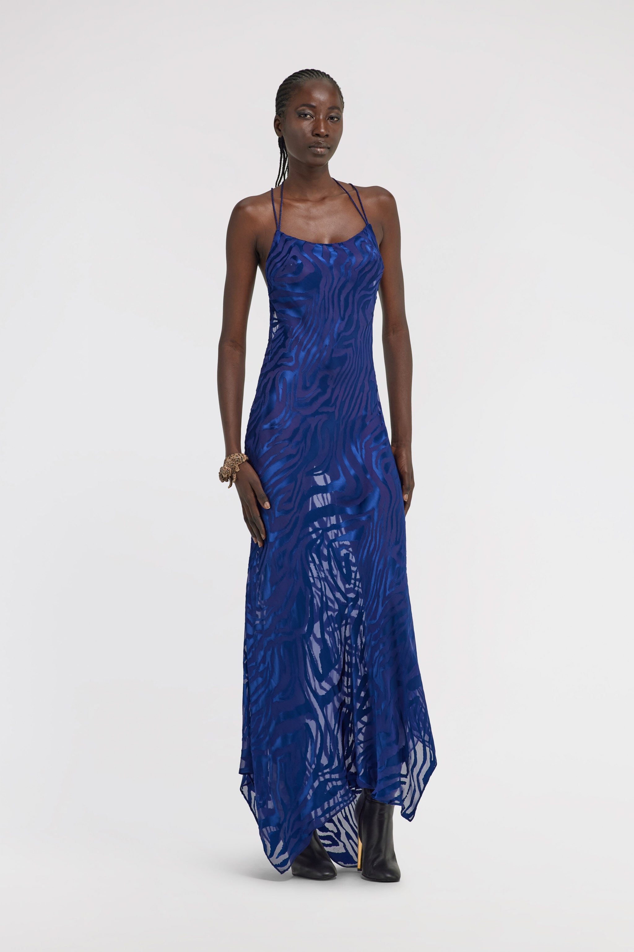 RC Slip-Kleid mit Zebramuster RC Slip-Kleid mit Zebramuster Blau TKT160-FC001