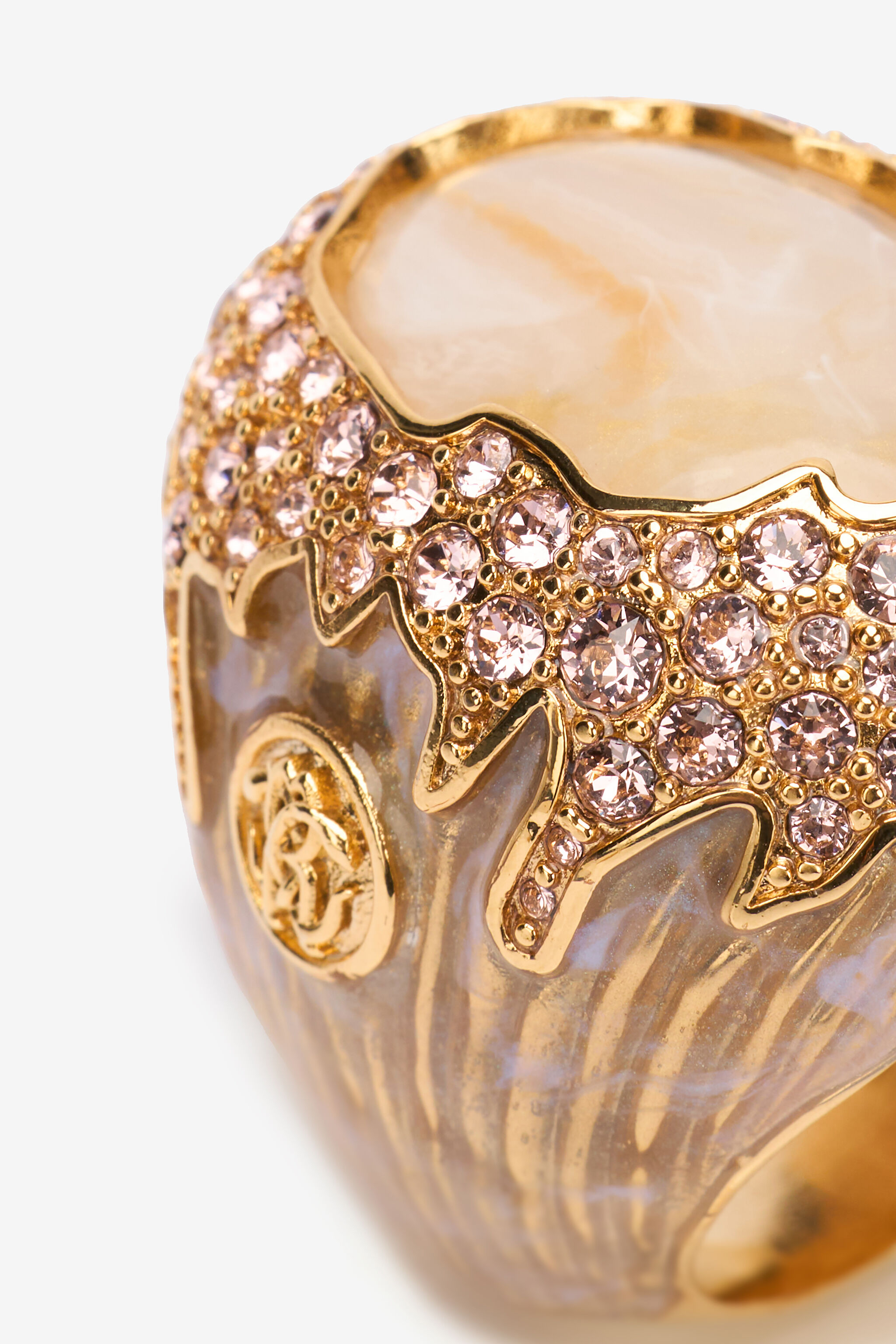 RC Sculptural Design Gold and Beige Ring RC Sculptural Design Gold and Beige Ring Gold UWG015-AM072