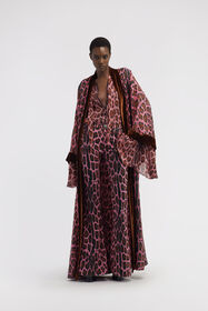 RC Cappotto con cintura stampa Leopard Fucsia RWT504-4QI13