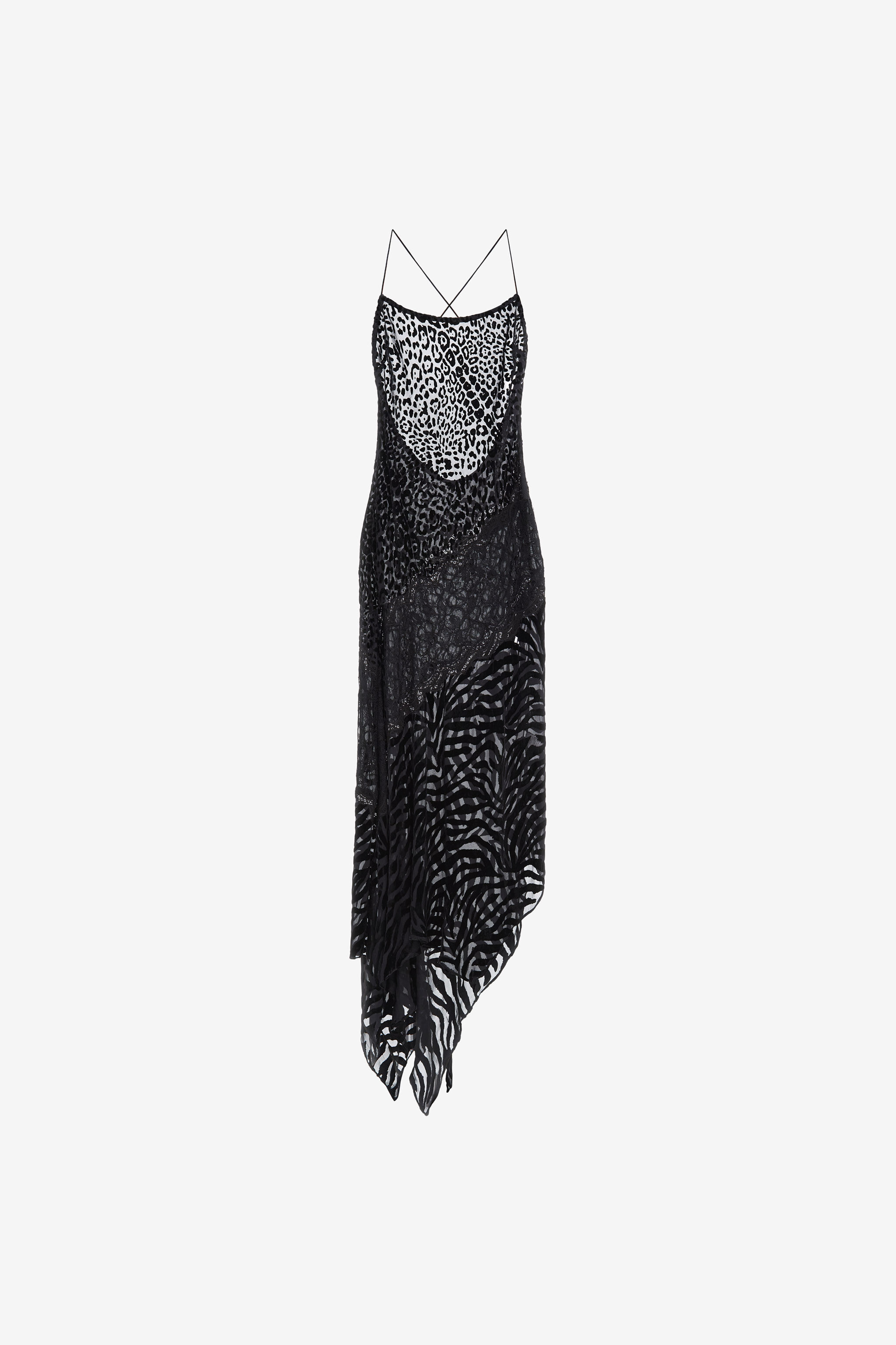 Lace slip dress in Black for Women | Roberto Cavalli®