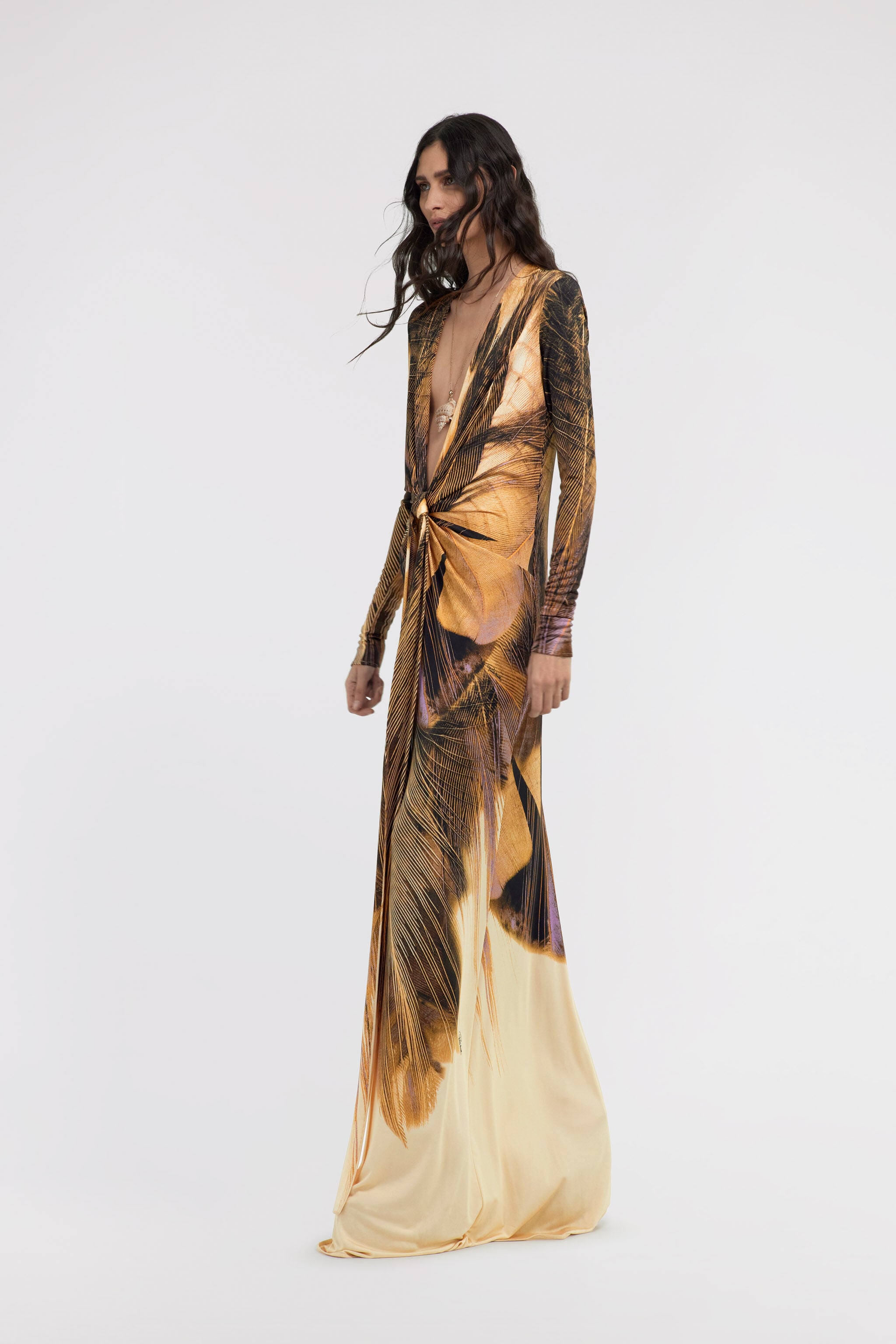 RC Savage print long dress RC Savage print long dress Hellbraun SWT152-JRL73