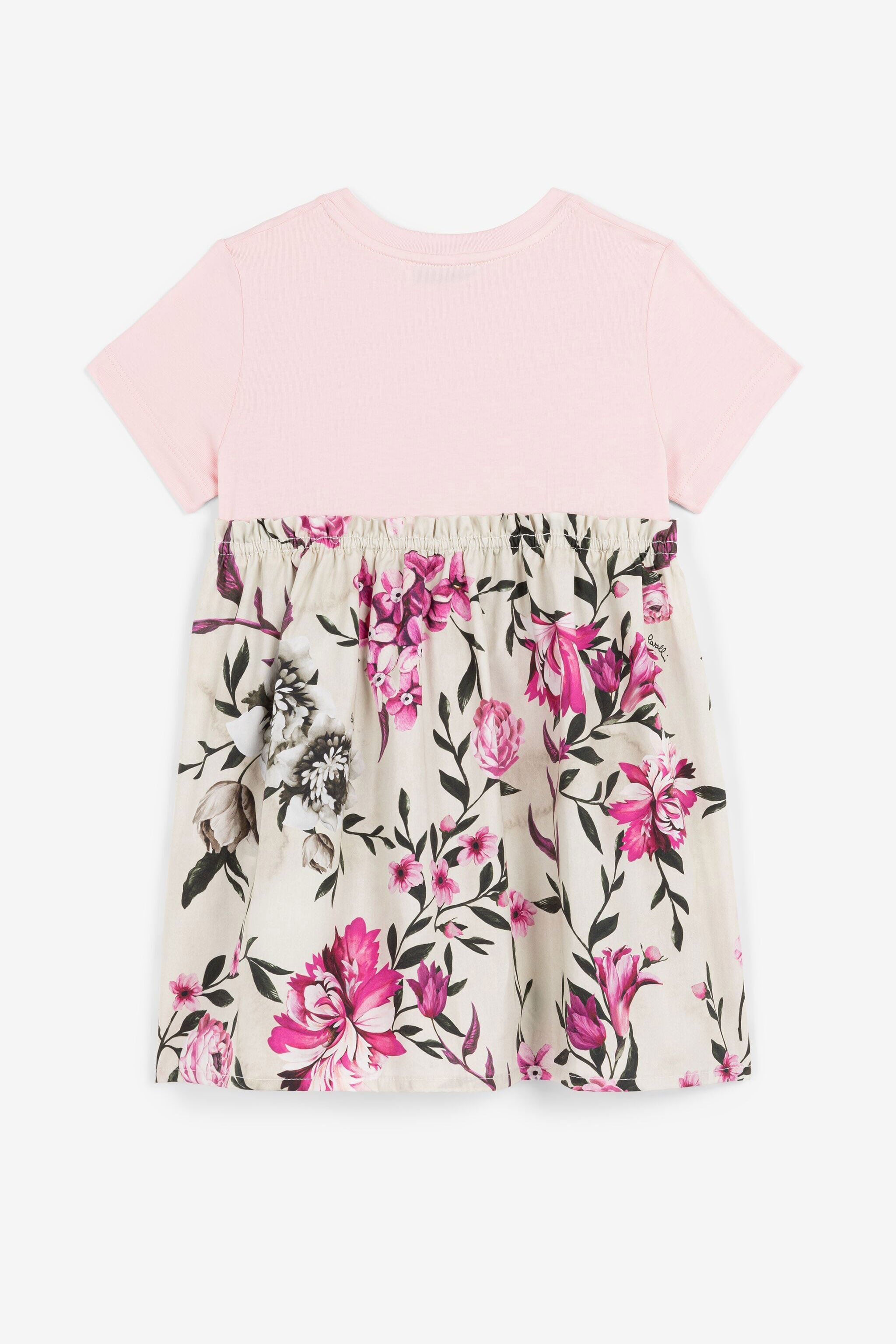 JU Flower And Logo-Print Dress JU Flower And Logo-Print Dress Pink OJT166-ISA2J
