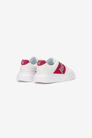 JC White Sneakers With Fuchsia Side Insert WHITE VFS078-VF606