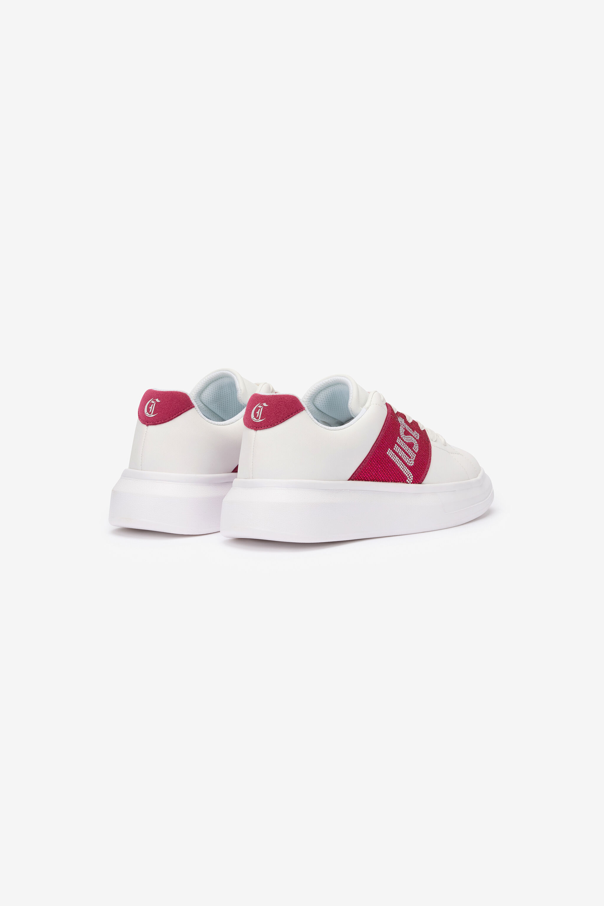 JC White Sneakers With Fuchsia Side Insert JC White Sneakers With Fuchsia Side Insert WHITE VFS078-VF606