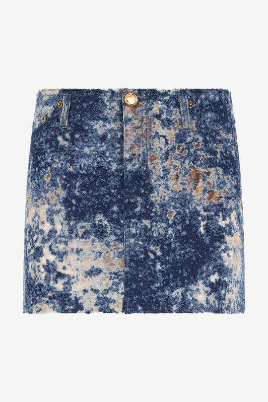RC Dark Blue Mini Skirt with Fading BLU SCURO VKJ321-VT012