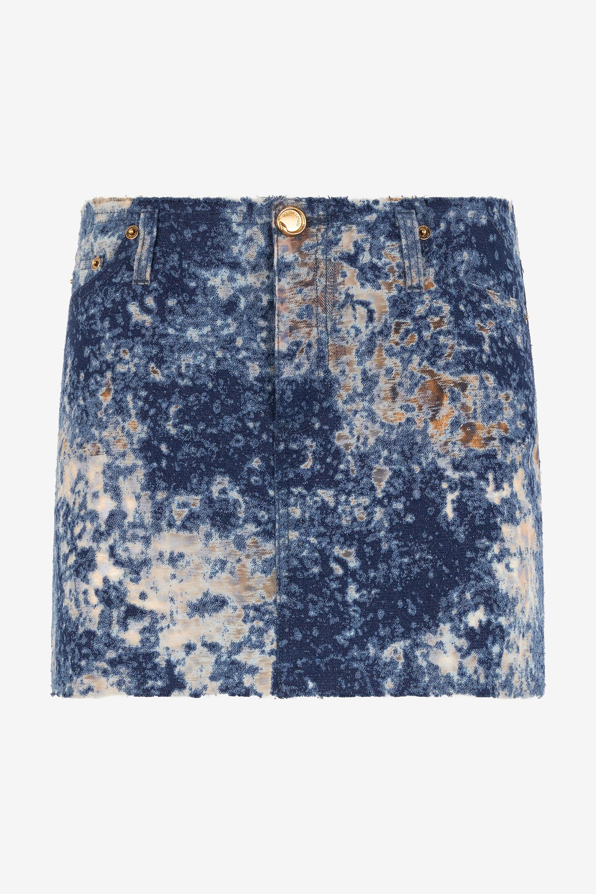 RC Dark Blue Mini Skirt with Fading BLU SCURO VKJ321-VT012
