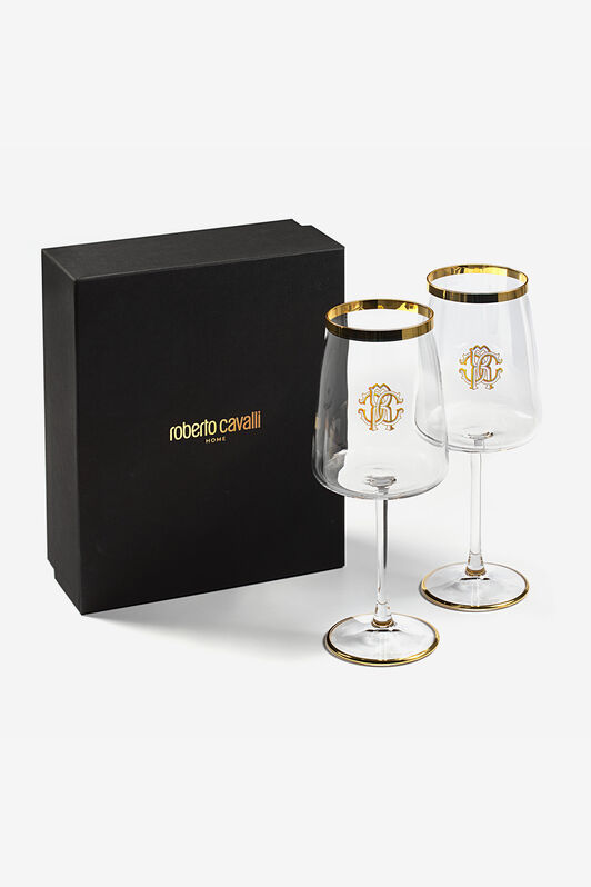HO Monogram Gold 2 Water Goblets Set HO Monogram Gold 2 Water Goblets Set Gold RALA02-IA007