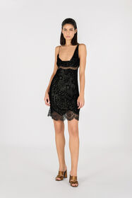RC Mini dress with lace BLACK TWT119-VUN25