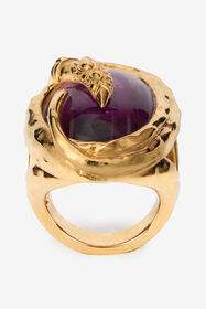 RC Bague De Cocktail Dorée Avec Améthyste ORO/AMETISTA VWG003-AM081