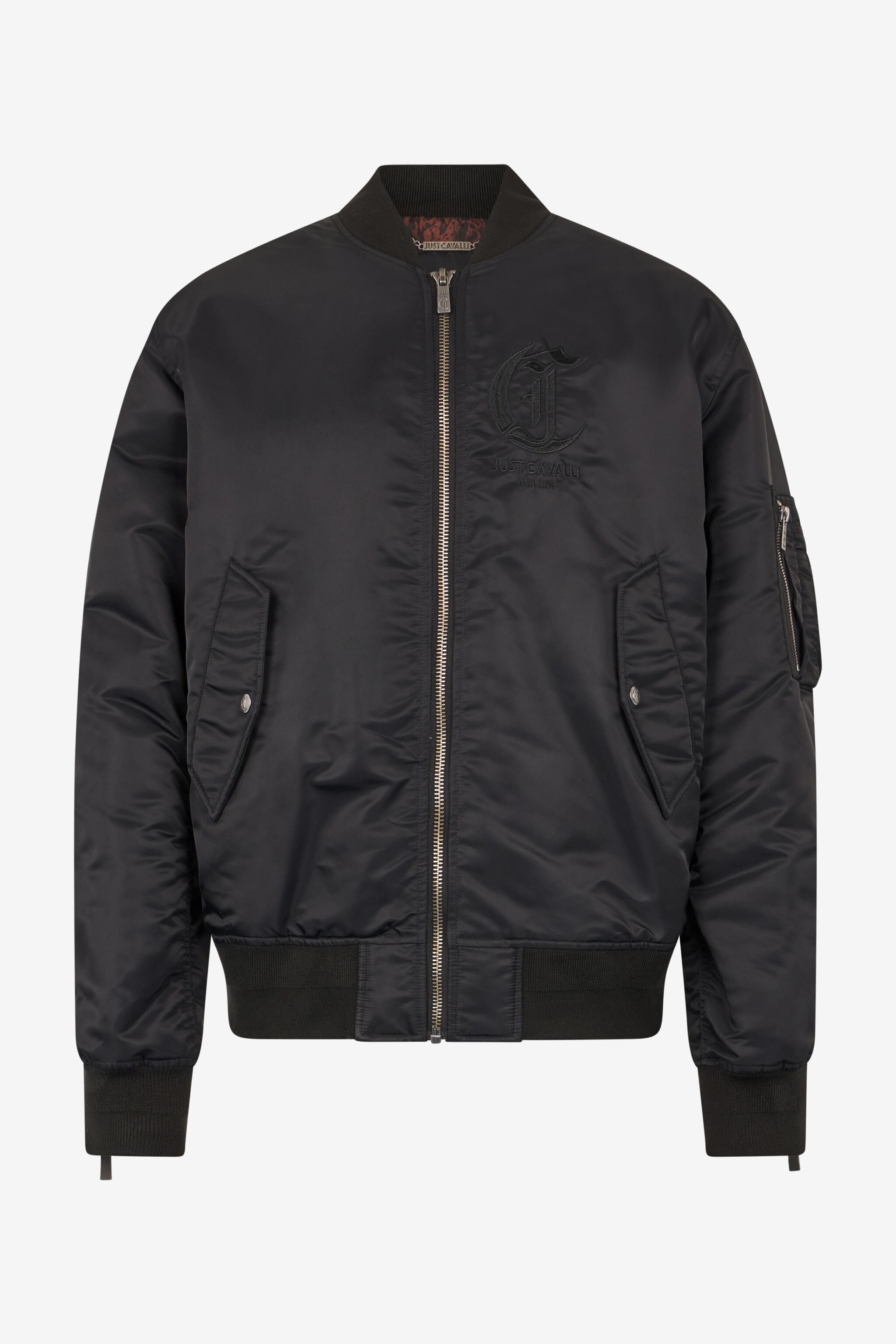 JC Bomber Jacket With JC Monogram JC Bomber Jacket With JC Monogram Black TFT066-TF090