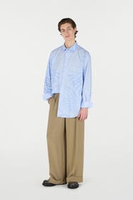 RC Camicia A Righe Con Motivo Zebra Azzurro URT720-CH104
