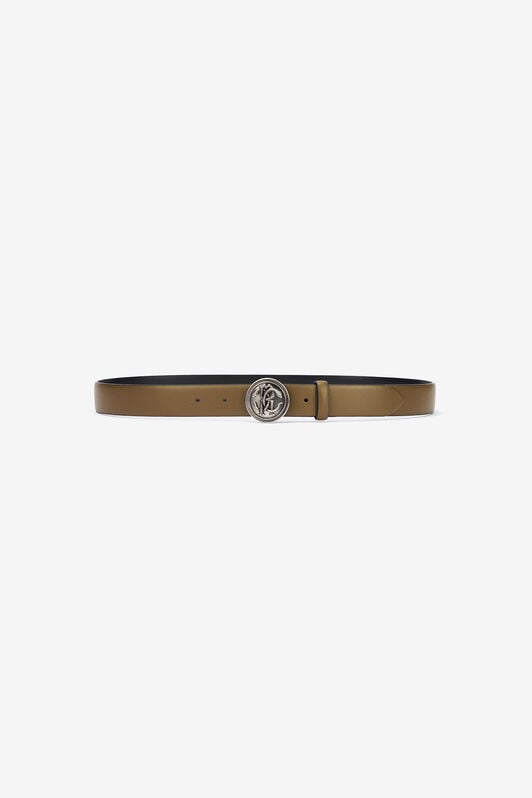 RC Solid-Color Belt With Mirror Snake Monogram RC Solid-Color Belt With Mirror Snake Monogram KAKI TRC003-PZ178