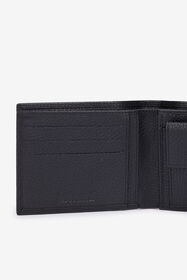 JC Black Leather Bifold Wallet with Logo BLACK VFP010-VF566