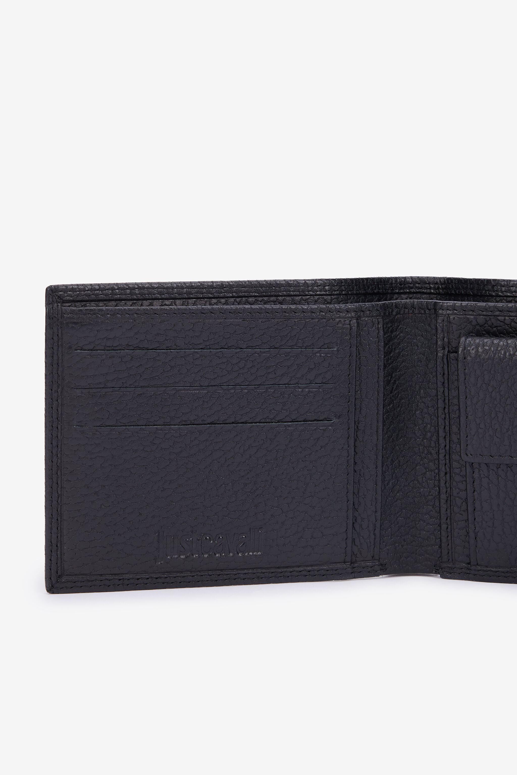 JC Black Leather Bifold Wallet with Logo JC Black Leather Bifold Wallet with Logo BLACK VFP010-VF566
