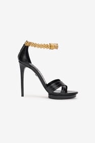 RC Roar Black Leather Sandals BLACK SKS132-PZS16