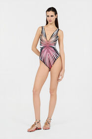 RC Badeanzug Mit Ray Of Paradise-Print CORAL XKW008-HVM33