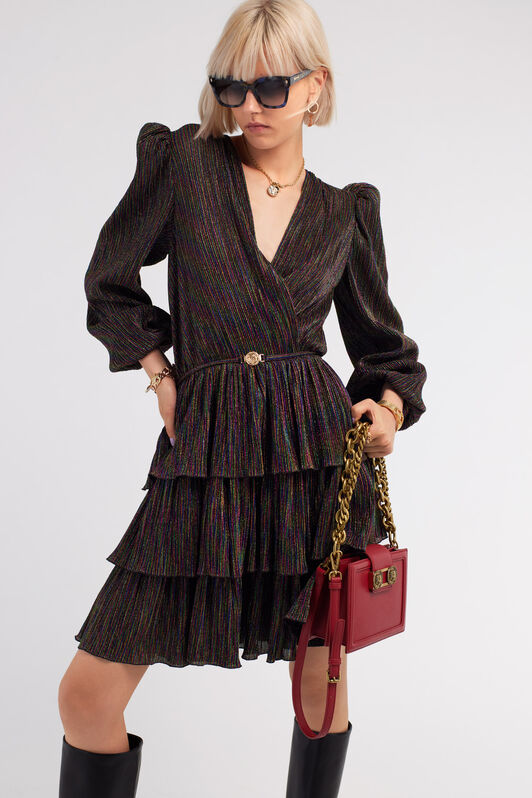 JC Midi Dress with Flounces JC Midi Dress with Flounces BLACK RKT958-RK467