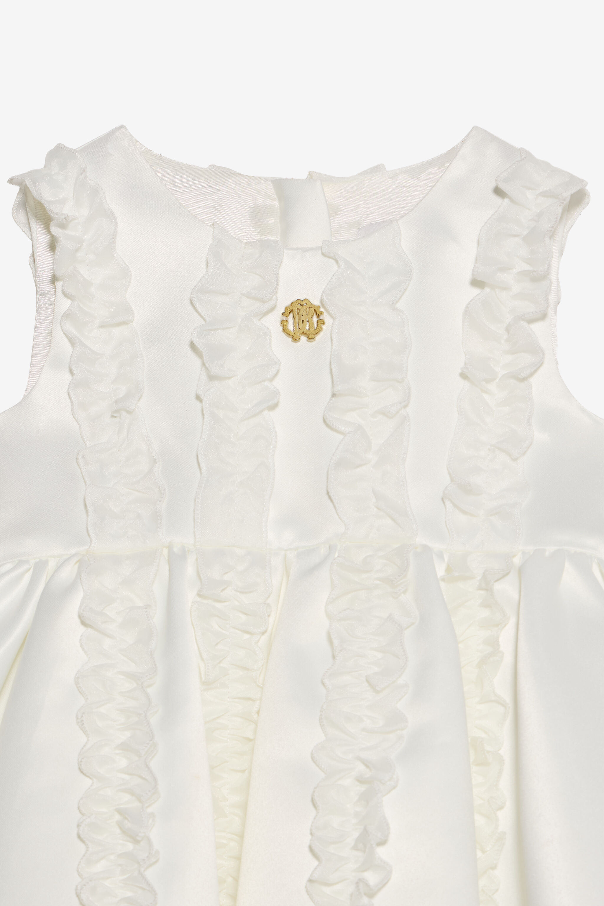 JU Vestido de satén con volantes JU Vestido de satén con volantes IVORY XJT11I-OG016