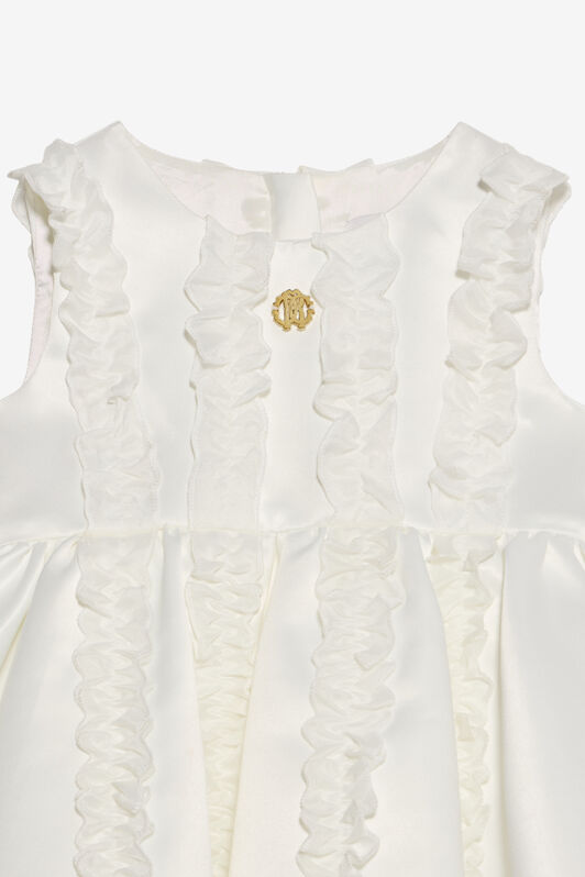 JU Vestido de satén con volantes JU Vestido de satén con volantes IVORY XJT11I-OG016