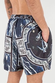 RC Swim Shorts With Fang And Marble Print Dark blue URH00A-5RN65