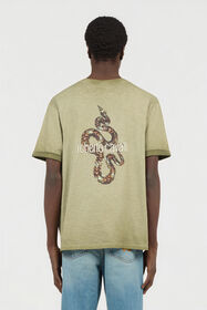 RC Green T-Shirt with Back Snake Print MILITARY GREEN SOT60B-JD005